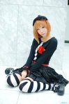 blouse cosplay hagiwara_yukiho hairband idolmaster miniskirt orange_hair skirt thighhighs yae_maiko zettai_ryouiki rating:Safe score:4 user:nil!