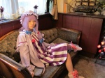 book bows cosplay dress hair_ties hat patchouli_knowledge popuri purple_hair shawl touhou twintails rating:Safe score:0 user:pixymisa