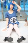 ahoge blue_hair cosplay jumper kaieda_kae pokeball pokemon poliwag tail thighhighs rating:Safe score:2 user:nil!