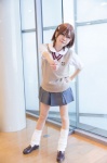 blouse boo cosplay kneehighs misaka_mikoto pleated_skirt skirt sweater to_aru_kagaku_no_railgun rating:Safe score:1 user:pixymisa