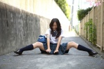 arikawa_mizuki blouse bookbag costume kneesocks pleated_skirt school_uniform skirt rating:Safe score:1 user:nil!