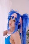 blue_hair bodysuit buyara cosplay hair_ribbons headband klan_klein macross macross_frontier twintails rating:Safe score:0 user:nil!