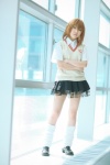 beniko blouse cosplay loose_socks misaka_mikoto pleated_skirt school_uniform skirt socks sweater_vest to_aru_majutsu_no_index rating:Safe score:1 user:nil!