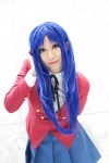 blazer blouse blue_hair cosplay kawashima_ami pleated_skirt ribbon_tie school_uniform skirt takeru toradora! rating:Safe score:0 user:pixymisa