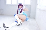 blue_legwear boots cosplay dress garrison_cap haruka love_live!_school_idol_project love_m@ster panties purple_hair thighhighs tojo_nozomi twintails rating:Safe score:1 user:nil!