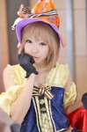 camisole cape cosplay drawers gloves koizumi_hanayo love_live!_school_idol_project mifuyu orange_hair shorts witch_hat rating:Safe score:1 user:nil!