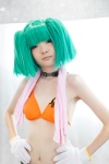 bikini choker cosplay gloves green_hair macross macross_frontier morinaga_koyuki ranka_lee swimsuit towel twintails rating:Safe score:0 user:pixymisa