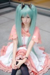 apron aqua_hair bad∞end∞night_(vocaloid) cosplay crinoline dress hatsune_miku kneesocks maitako shawl twintails vocaloid rating:Safe score:0 user:pixymisa