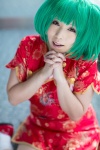 ahoge cosplay green_hair macross macross_frontier muu qipao ranka_lee socks twintails rating:Safe score:0 user:nil!