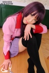 bakemonogatari blouse chihane cosplay pleated_skirt purple_hair school_uniform scissors senjougahara_hitagi skirt thighhighs tie zettai_ryouiki rating:Safe score:1 user:nil!
