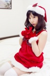 bed bow dress gloves koyomi santa_costume stocking_cap thighhighs zettai_ryouiki rating:Safe score:0 user:pixymisa