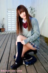 blouse bookbag cardigan kneesocks maejima_mizuki pleated_skirt school_uniform skirt sock_pull rating:Safe score:0 user:nil!