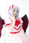 blouse blue_hair bowtie cosplay hat red_eyes remilia_scarlet skirt touhou wings yuzu rating:Safe score:1 user:pixymisa