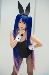 animal_ears bunny_ears cleavage cosplay itsuki_akira leotard multi-colored_hair pantyhose panty_&_stocking_with_garterbelt stocking_(psg) twintails rating:Safe score:3 user:nil!