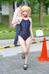bikini collar cosplay harusaki_chiwa one-piece_swimsuit orange_hair ore_no_kanojo_to_osananajimi_ga_shuraba_sugiru sakuya see-through swimsuit twintails rating:Safe score:5 user:nil!
