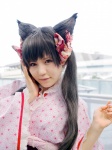 animal_ears cat_ears cosplay hairbows kimono mameko otome_youkai_zakuro pink_eyes twintails zakuro_(oyz) rating:Safe score:0 user:pixymisa