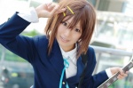 blazer blouse cosplay guitar hair_clips hirasawa_yui k-on! school_uniform tachibana_remika rating:Safe score:0 user:nil!