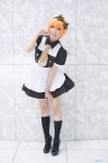 apron blouse cosplay hairbow hoshizora_rin kneesocks love_live!_school_idol_project maid maid_uniform miniskirt nagisa_mark-02 orange_hair skirt rating:Safe score:1 user:nil!