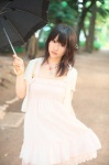 cardigan dress himezaki_reika side_ponytail umbrella rating:Safe score:0 user:nil!