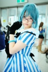 amenomori_nozomi blue_hair cosplay dress forest glasses gloves kaieda_kae rating:Safe score:1 user:Log