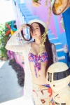 bikini cardigan cleavage fedora lynn_(ii) sarong swimsuit xiuren_139 rating:Safe score:0 user:nil!