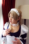 apron asazumi_yuumi blonde_hair choker cleavage cosplay dress hairband holly maid maid_uniform wataridori_ni_yadorigi_wo rating:Safe score:0 user:nil!