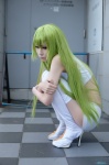 boots cc code_geass cosplay croptop green_hair houtou_singi pantyhose shorts rating:Safe score:2 user:nil!