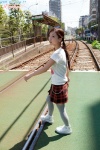grey_legwear nishihama_fuuka pleated_skirt skirt thighhighs tshirt twintails zettai_ryouiki rating:Safe score:0 user:nil!