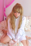 aisaka_taiga bed blonde_hair blouse cosplay igarashi_natsumi pantyhose school_uniform sweet_plus_-_natmu_mix toradora! rating:Safe score:3 user:nil!