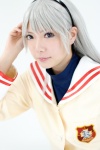 clannad cosplay hairband ibara sakagami_tomoyo school_uniform silver_hair rating:Safe score:0 user:pixymisa