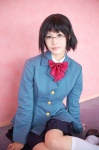 blazer blouse cosplay durarara!! glasses kneesocks pleated_skirt school_uniform shikimi skirt sonohara_anri rating:Safe score:0 user:nil!