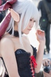 choker corset cosplay elf_ears hairbow ma_ga_ochiru_yoru momoka_(ii) sheliss_elleness_zurbach white_hair rating:Safe score:0 user:pixymisa