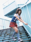 blouse miniskirt plaid skirt socks sugimoto_yumi sweater_vest rating:Safe score:0 user:nil!