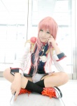 cosplay pantyhose pink_hair revolutionary_girl_utena saya sword tenjou_utena uniform rating:Safe score:1 user:nil!