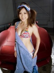 bikini cleavage open_clothes overalls side_ponytail side-tie_bikini swimsuit tatsumi_natsuko visor rating:Safe score:0 user:nil!