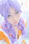 cleavage cosplay glasses macross macross_frontier matsuura_nanase pleated_skirt purple_hair school_uniform shiori skirt rating:Safe score:0 user:nil!