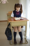 blouse bookbag kneesocks matsushita_rio pleated_skirt school_uniform skirt sweater_vest twintails rating:Safe score:1 user:nil!