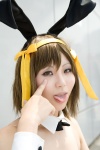 animal_ears bowtie bunny_ears bunny_outfit collar cosplay cuffs hairband kanzaki_manami suzumiya_haruhi suzumiya_haruhi_no_yuuutsu rating:Safe score:0 user:pixymisa
