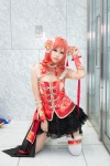 boots corset cosplay double_bun love_live!_school_idol_project miniskirt nagiru nishikino_maki red_hair single_thighhigh skirt thighhighs rating:Safe score:2 user:nil!