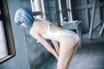 ass ayanami_rei blue_hair cosplay mike neon_genesis_evangelion one-piece_swimsuit rebuild_of_evangelion swimsuit rating:Safe score:1 user:nil!