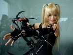 amane_misa blades blonde_hair cosplay death_note elbow_gloves fishnet_pantyhose gloves kipi lace pantyhose torn_clothes twintails rating:Safe score:1 user:darkgray