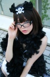 cosplay dress feather_boa glasses hairbow kurumi_nui looking_over_glasses namada onegai_my_melody thighhighs zettai_ryouiki rating:Safe score:1 user:nil!