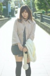 coat dress nanamo scarf shoulder_bag thighhighs zettai_ryouiki rating:Safe score:0 user:pixymisa