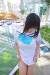 chocoball cosplay itou_yukino miniskirt ponytail real_drive real_drive_sennou_chousashitsu sailor_uniform school_uniform skirt skirt_lift rating:Safe score:0 user:nil!