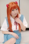 blouse cosplay hair_pods hazuki_mina jumper neon_genesis_evangelion orange_hair school_uniform soryu_asuka_langley twintails rating:Safe score:0 user:nil!