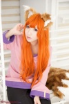 animal_ears blouse cosplay horo orange_hair saku saku_to_koshinryo_horo spice_and_wolf tail trousers wolf_ears rating:Safe score:0 user:nil!