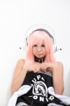 collar cosplay headphones itsuki_akira jacket nitro_super_sonic pink_hair super_akira super_soniko rating:Safe score:1 user:nil!