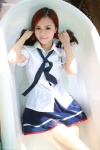 bathroom bathtub blouse miniskirt school_uniform skirt toro_(ii) wet xiuren_014 rating:Safe score:1 user:nil!