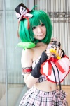 ahoge cosplay croptop green_hair hat macross macross_frontier miniskirt plushie ranka_lee skirt tama_(ii) twintails rating:Safe score:1 user:pixymisa