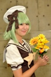 bow cap cosplay flowers green_hair sailor_uniform sakamoto_fumika school_uniform shigure_asa shuffle! rating:Safe score:0 user:pixymisa